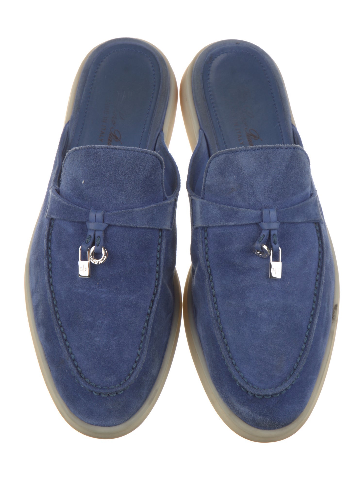 Loro Piana Babouche Charms Walk Suede Mules